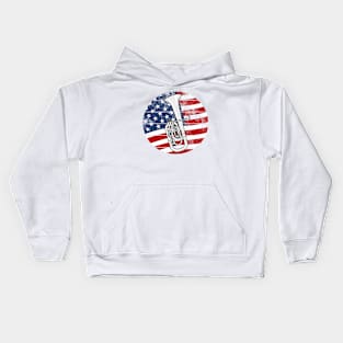 Tenor Horn USA Flag Hornist Brass Musician 4th July Kids Hoodie